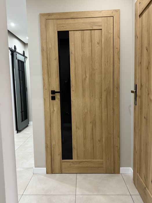 SOLIDNE Drzwi wewnętrzne Windoor Limes z czarną szybą - NOWOŚĆ DOSTAWA