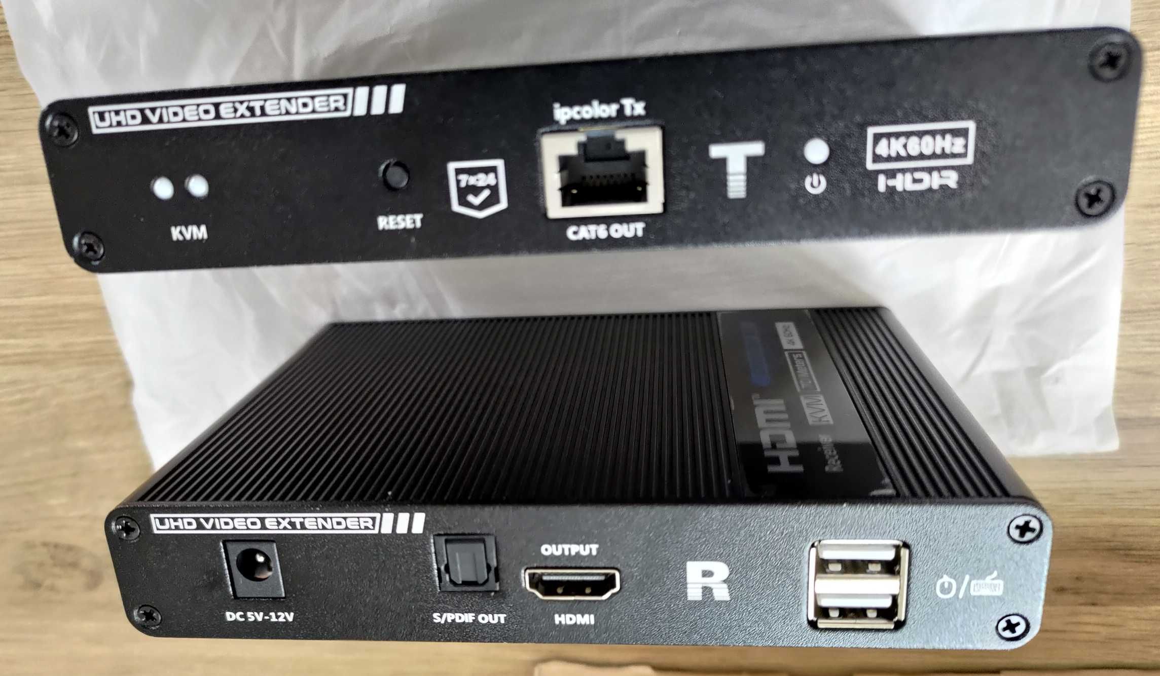 TECHLY KVM extender HDMI/USB po skrętce CAT6A/7
