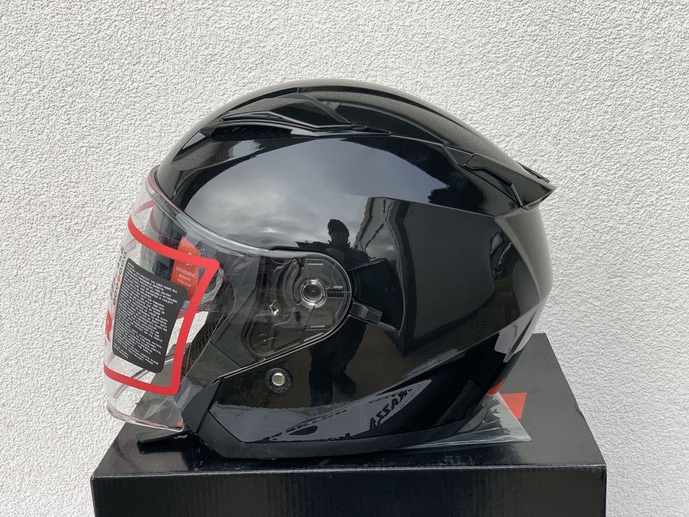 Otwarty kask motocyklowy ROXAR chopper/skuter czarny, Blenda!