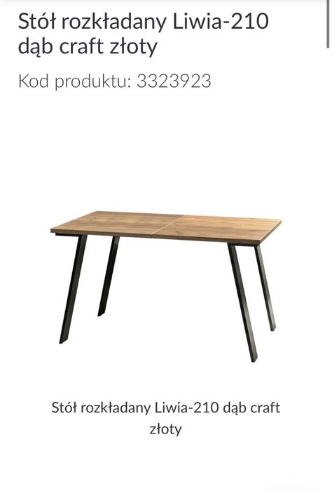 Stół 130 cm rozkładany do 210 cm Liwia-210 dąb złoty craft