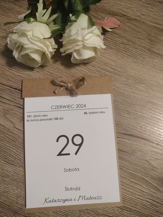 Zaproszenie kartka z kalendarza