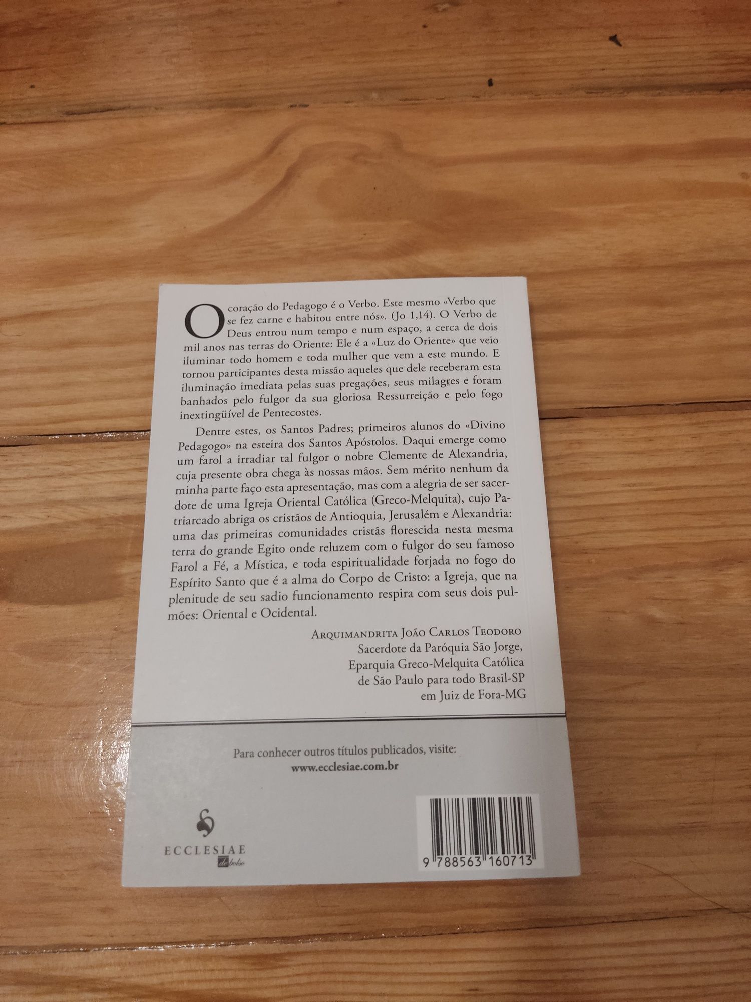 Livro "O Pedagogo", de Clemente de Alexandria