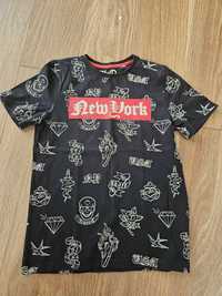 Bluzka koszulka chłopięca dziecięca 146/152 T-shirt czarna