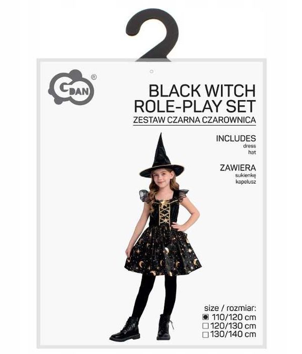 Godan strój czarna czarownica 110/120