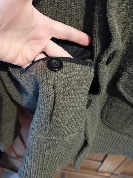 piękny męski sweter f&f rozmiar l kolor khaki z wełną ciepły jak nowy