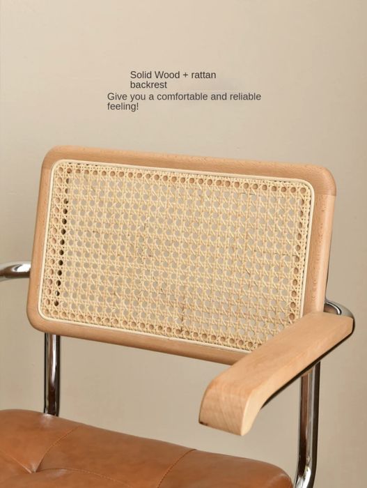 Krzesło biurowe retro rattanowe obrotowe – Amazon