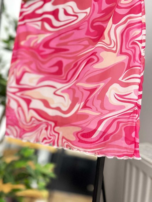 Shein mini spódniczka różowa neonowa xs 34