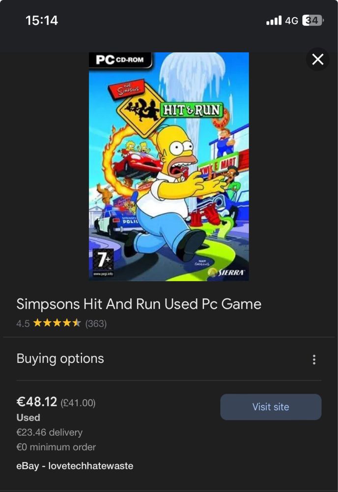 Jogo de Computador Simpsons
