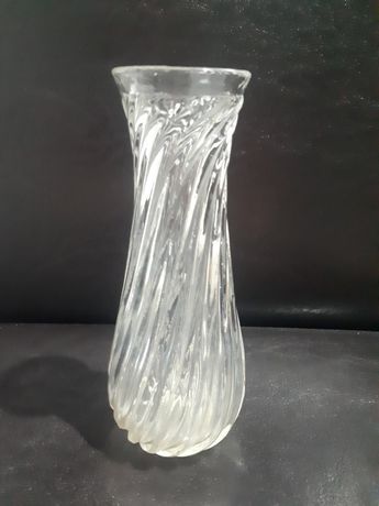 Szklany wazon sygnowany,  PRL