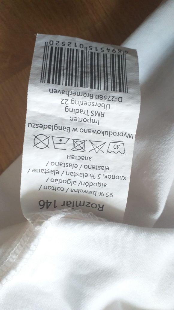 Bluzka 146 biała galowa apel z kołnierzykiem