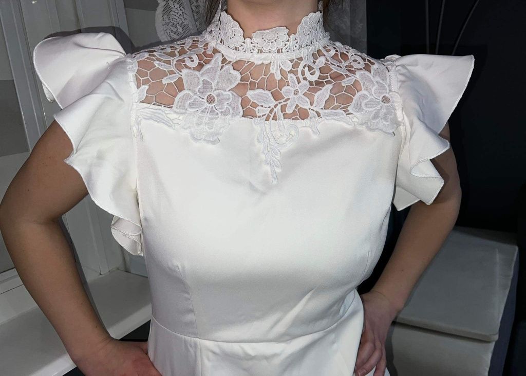 Piękna biała sukienka M/L Missguided
