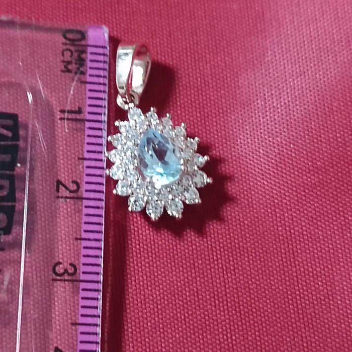 Сережки з топазом, 5.95г- золото 585 проба  Вставка: топаз 1.3c