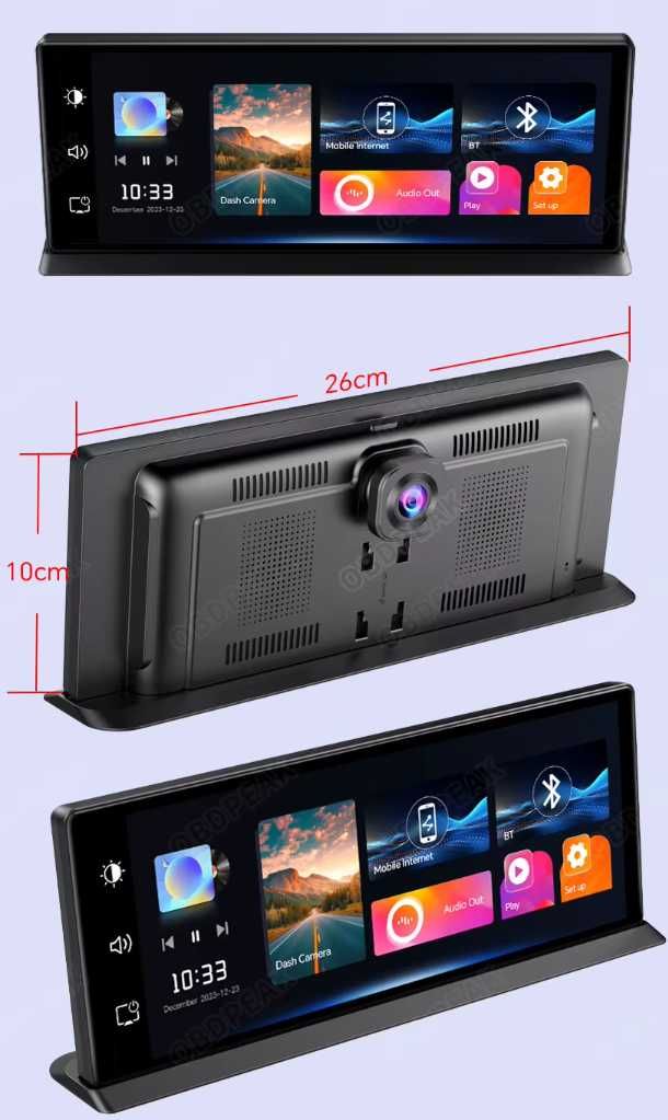 Rejestrator 11,3” 2-kamery Android Auto CarPlay nawigacja