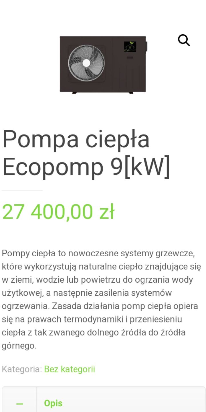 Pompa ciepła Ecopomp 9kw