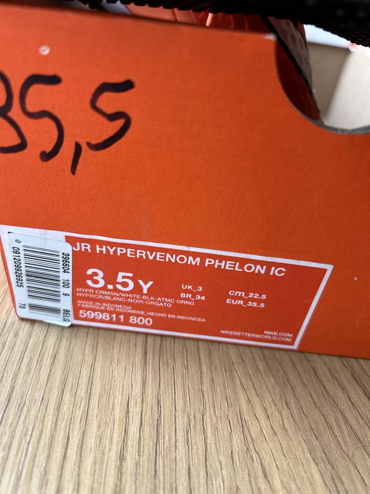 Nowe Nike Hypervenom halówki 35,5 EU 22,5cm