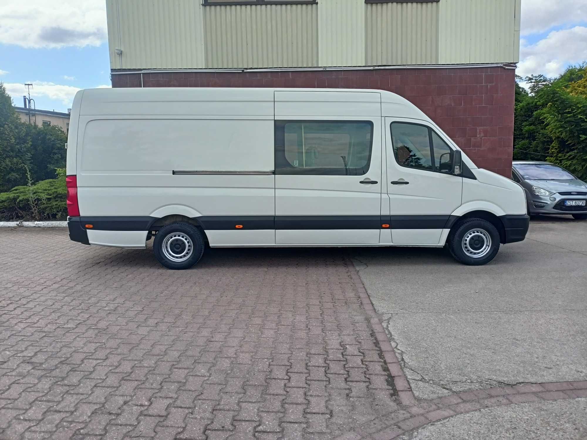 VW Crafter 2.5 TDI Maxi 6osobowy Brygadowka Klima Tempomat Sprowadzony