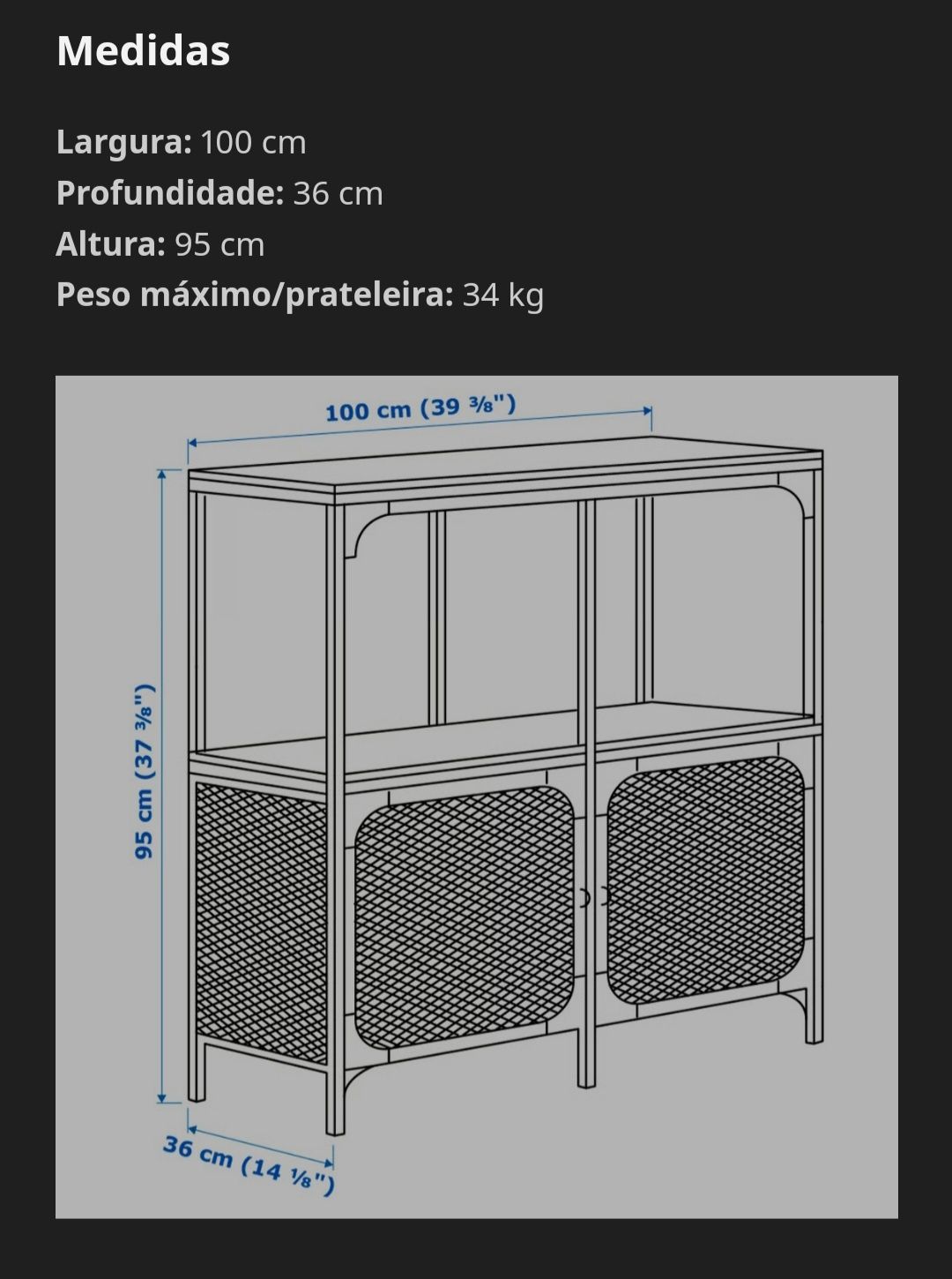 Estante preta com tampo de madeira