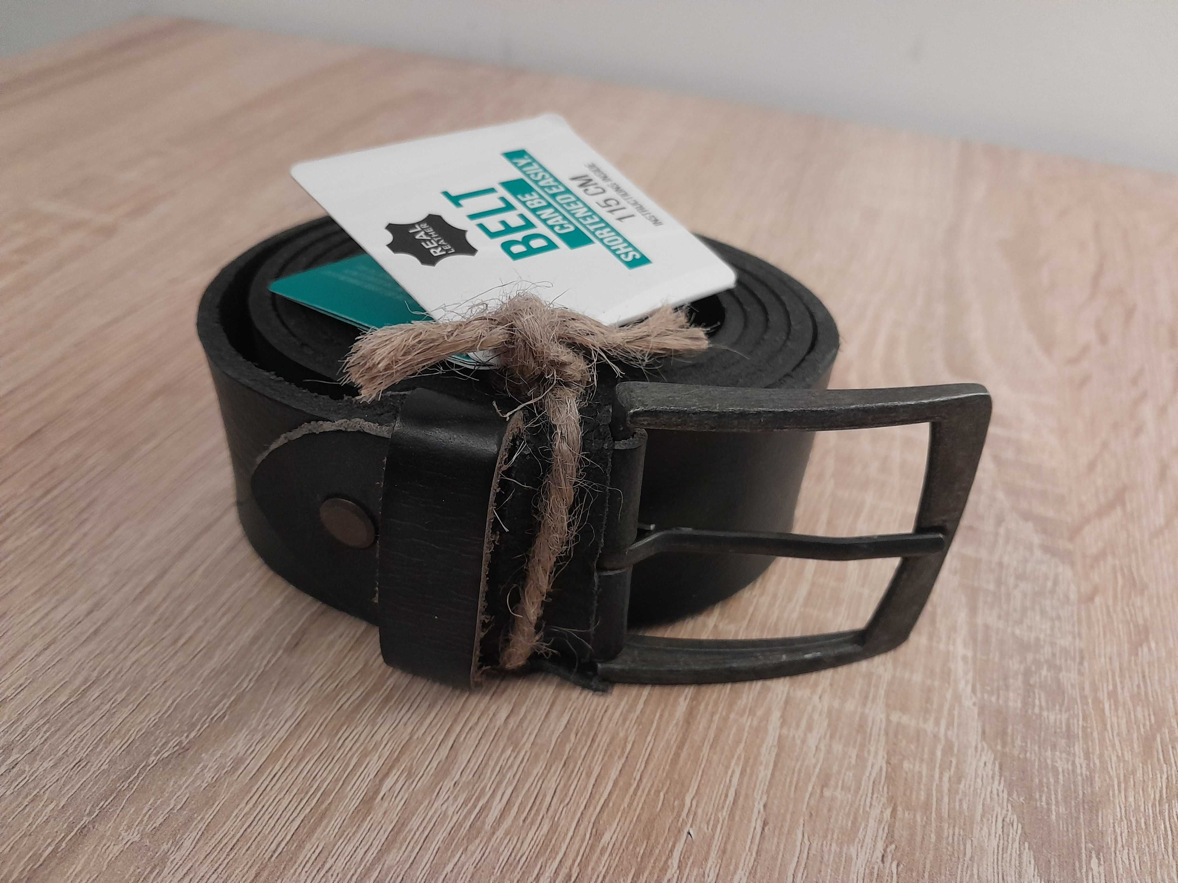 Męski solidny pasek. Skóra naturalna Buffalo 115 prostokąt (uniwersal)