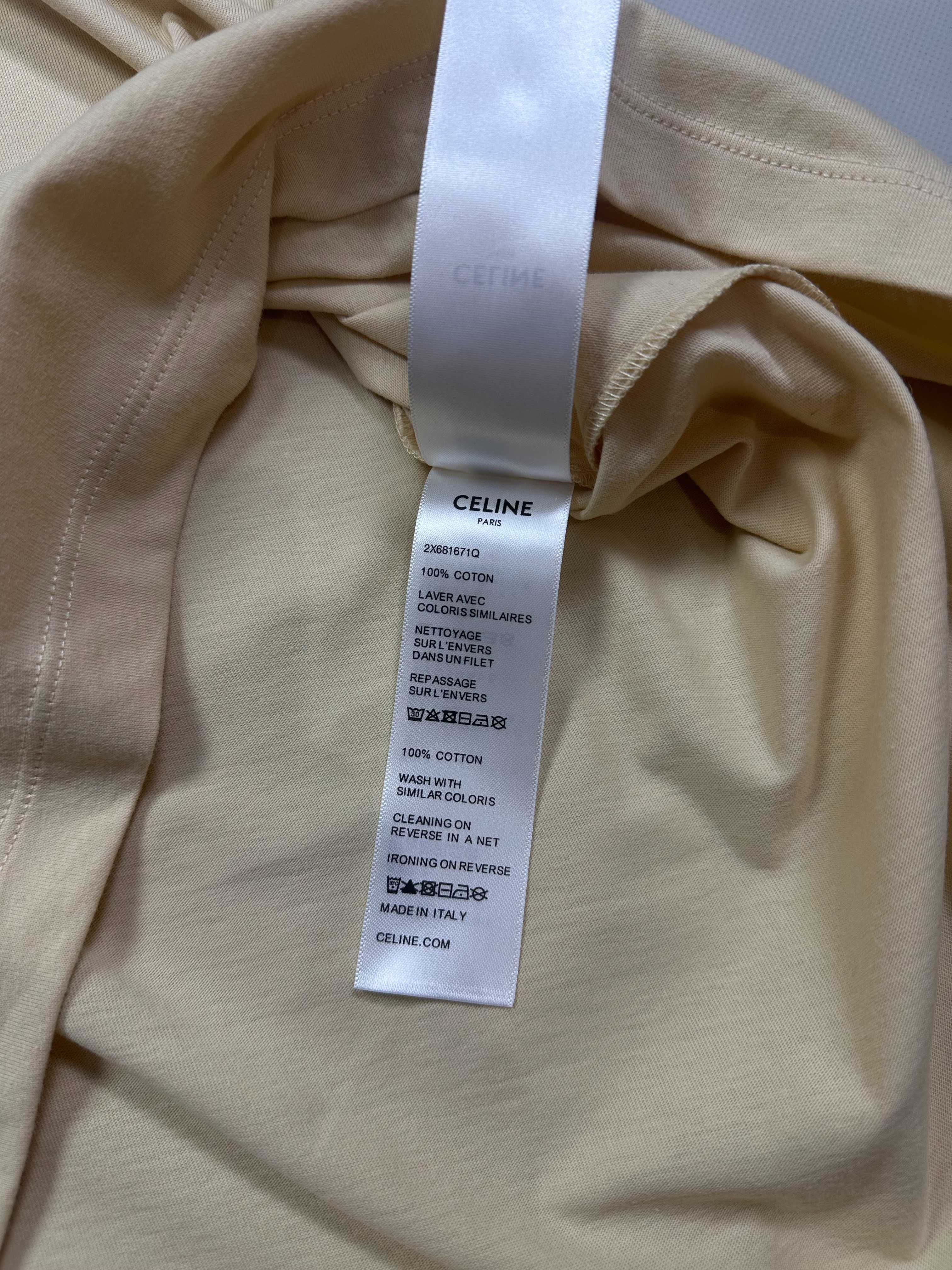 Футболка Celine Beige Cream Coton Tee regular fit футболка селин селін