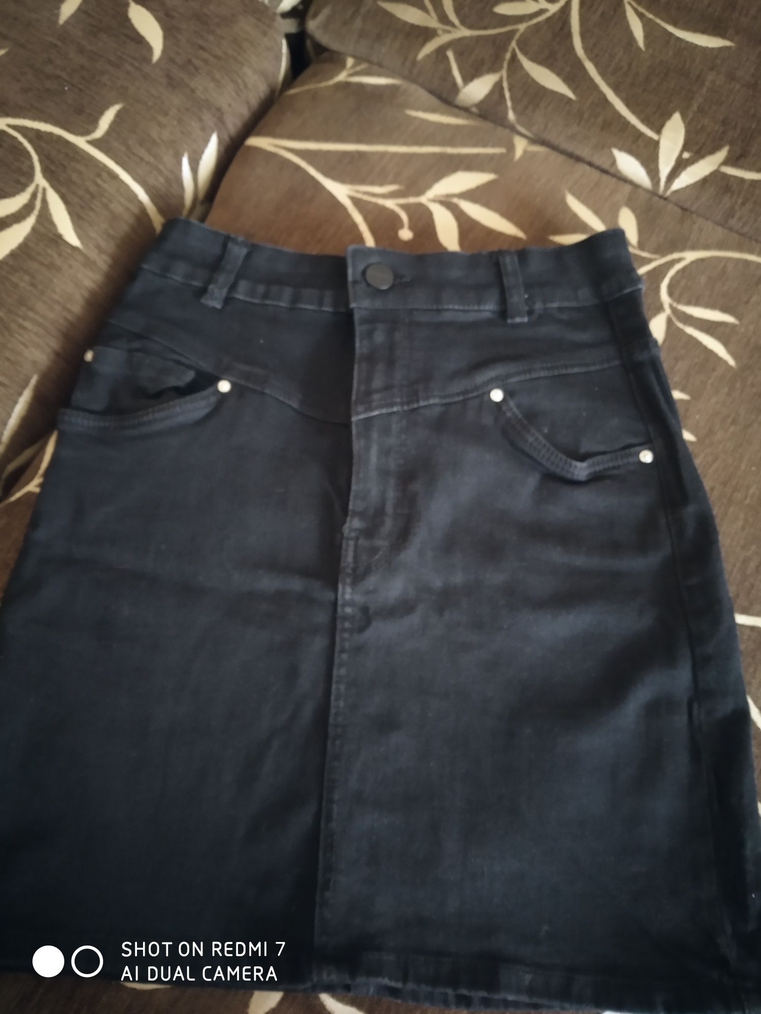 Юбка джинсовая черная Bershka