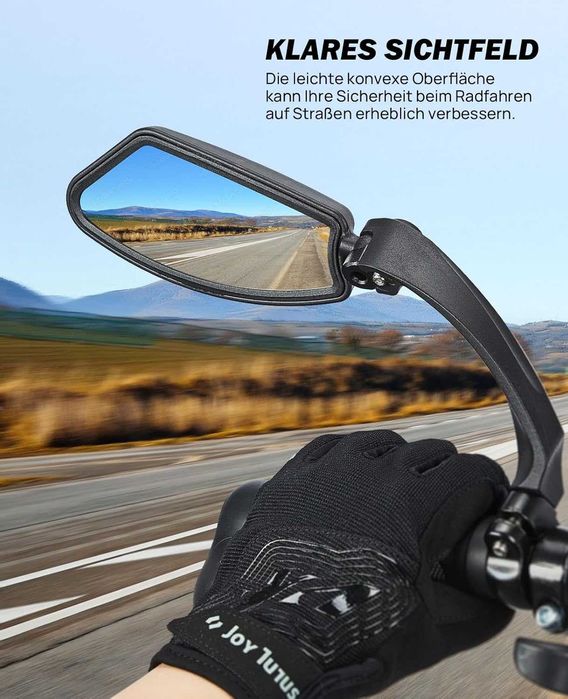 ISSYZONE Lewe lusterko rowerowe lusterko wsteczne na kierownicę, 1szt.