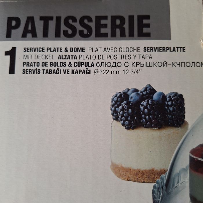 Prato de bolos e cúpula, diâmetro 32cm