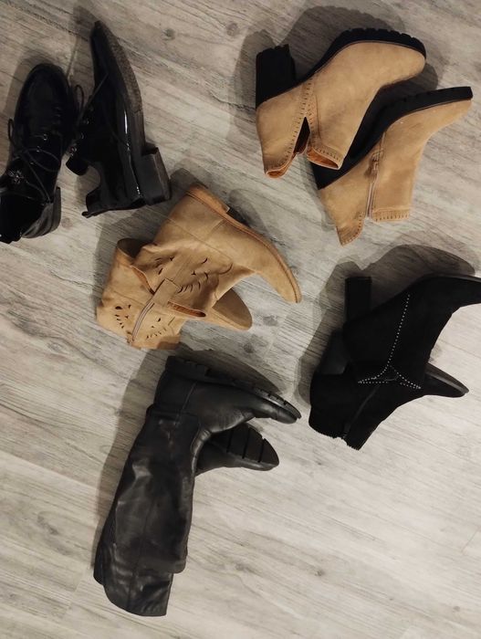 Zestaw butów r.39+kurtki+ torebka