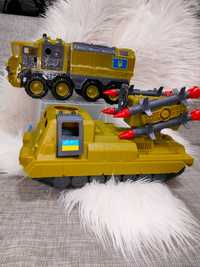 Пластиковая игрушка Ракетница на колесах с поворотным механизмом