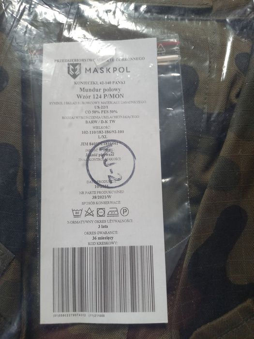 Mundur polowy zimowy wzór 124 roz. L/Xl