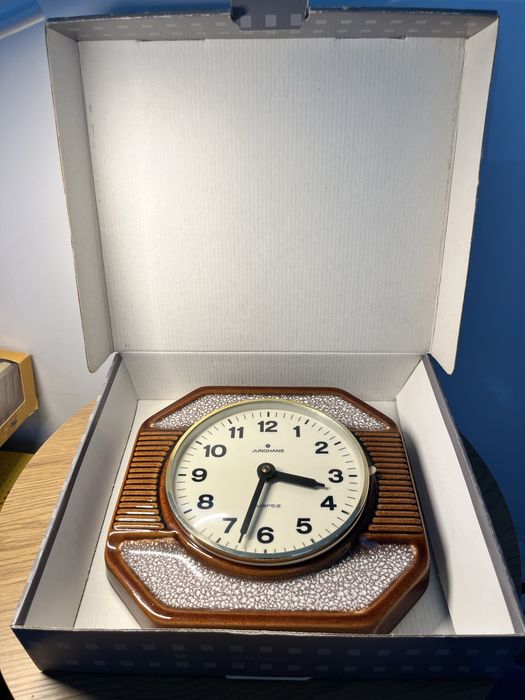Unikatowy Ceramiczny Zegar Ścienny Junghans Quartz Vintage