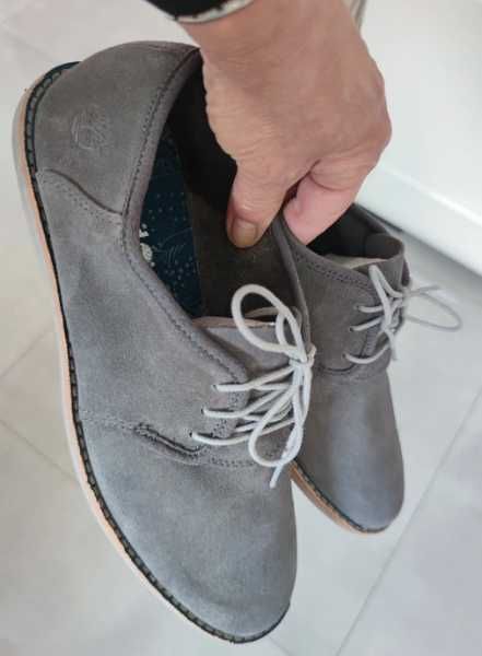 # Eleganckie Szare Skórzane Półbuty Timberland Rozm. 42 #