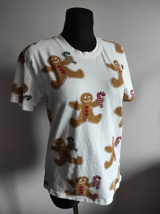 T-shirt damski koszulka 38 M świąteczna pierniczki