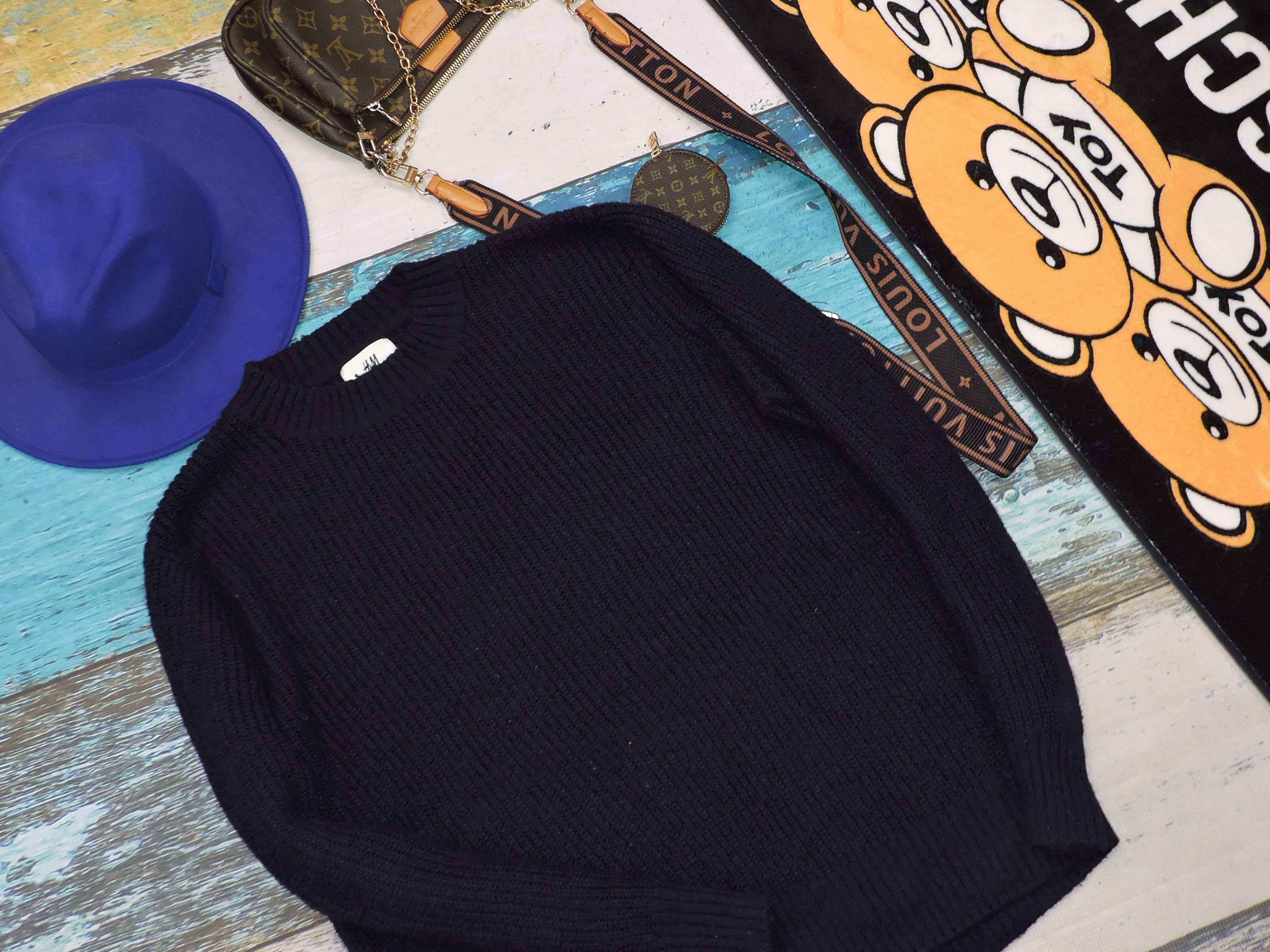 H&M Męski sweter granat moher L