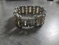 Nowa Bransoleta łańcuch chain srebrno złoty rękę motocykl 24mm meski