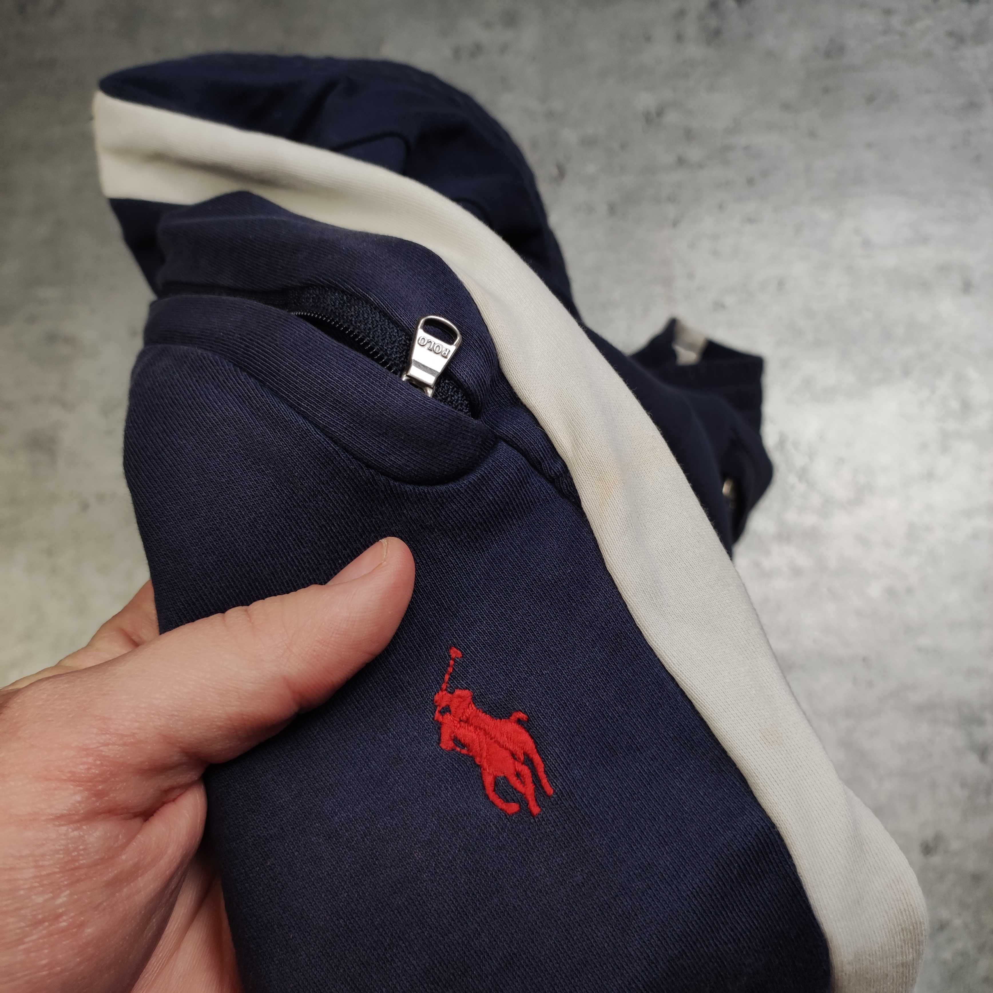MĘSKIE DRESY Sportowe Premium Granatowe Lampas Logo Polo Ralph Lauren