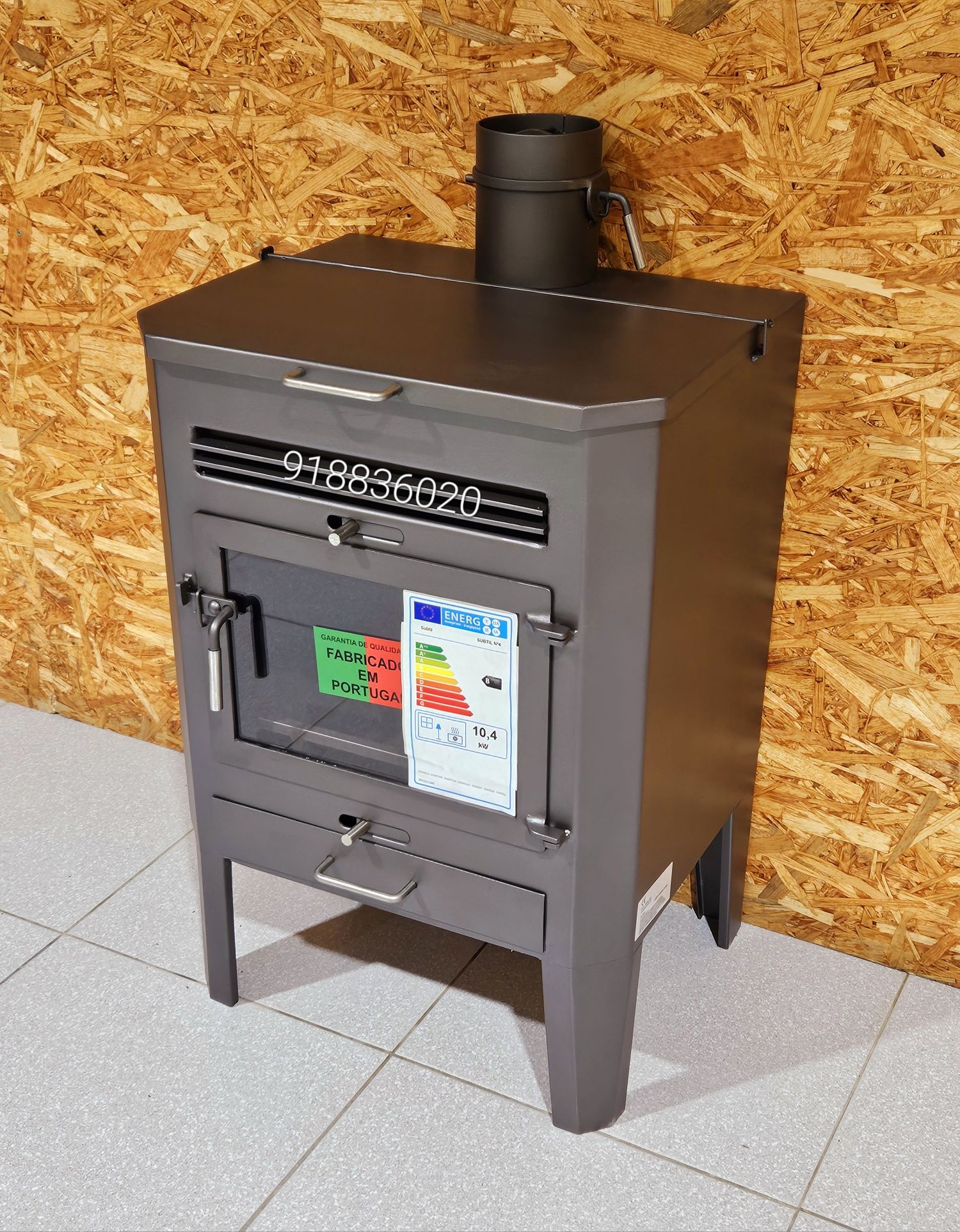 Salamandra Com Forno a Lenha NOVAS - 10.4Kw - FABRICADO PORTUGAL