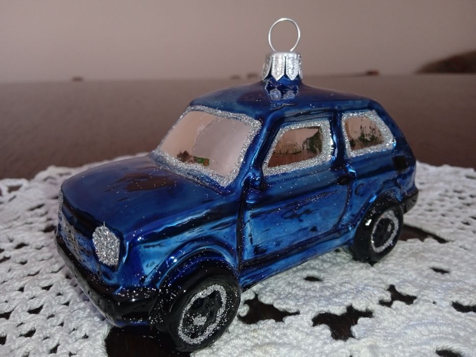 Bombka szklana Fiat 126p maluch niebieski