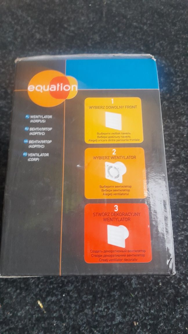 Nowy Wentylator łazienkowy equation LMKW 100T wraz z frontem.