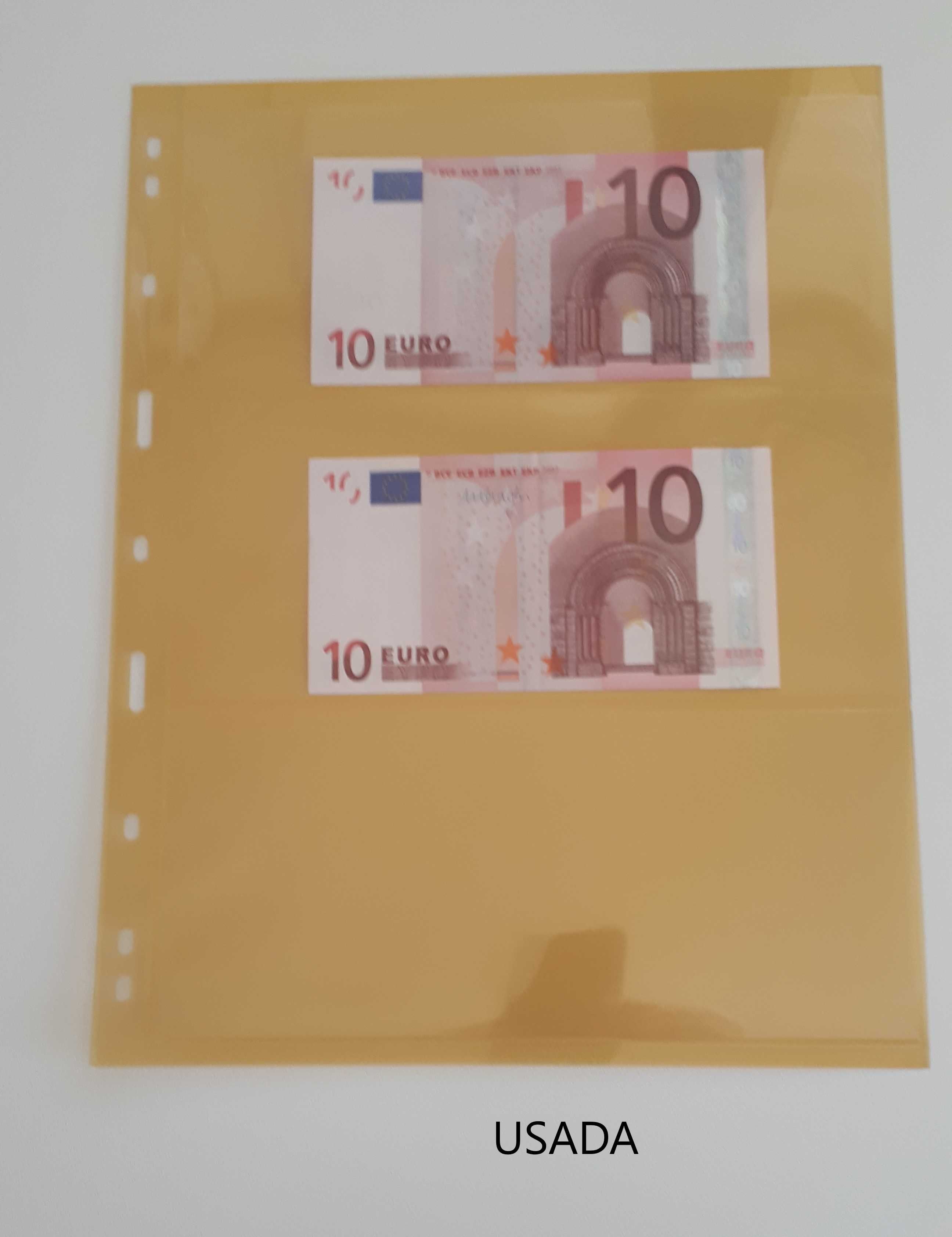 50 Folhas para notas Lindner Uniplate (novas e usadas)