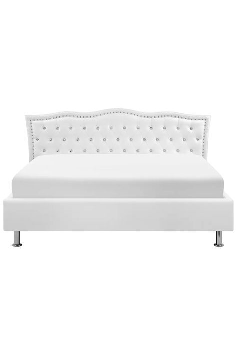 Cama em capitoné com arrumação 160 x 200cm Branco