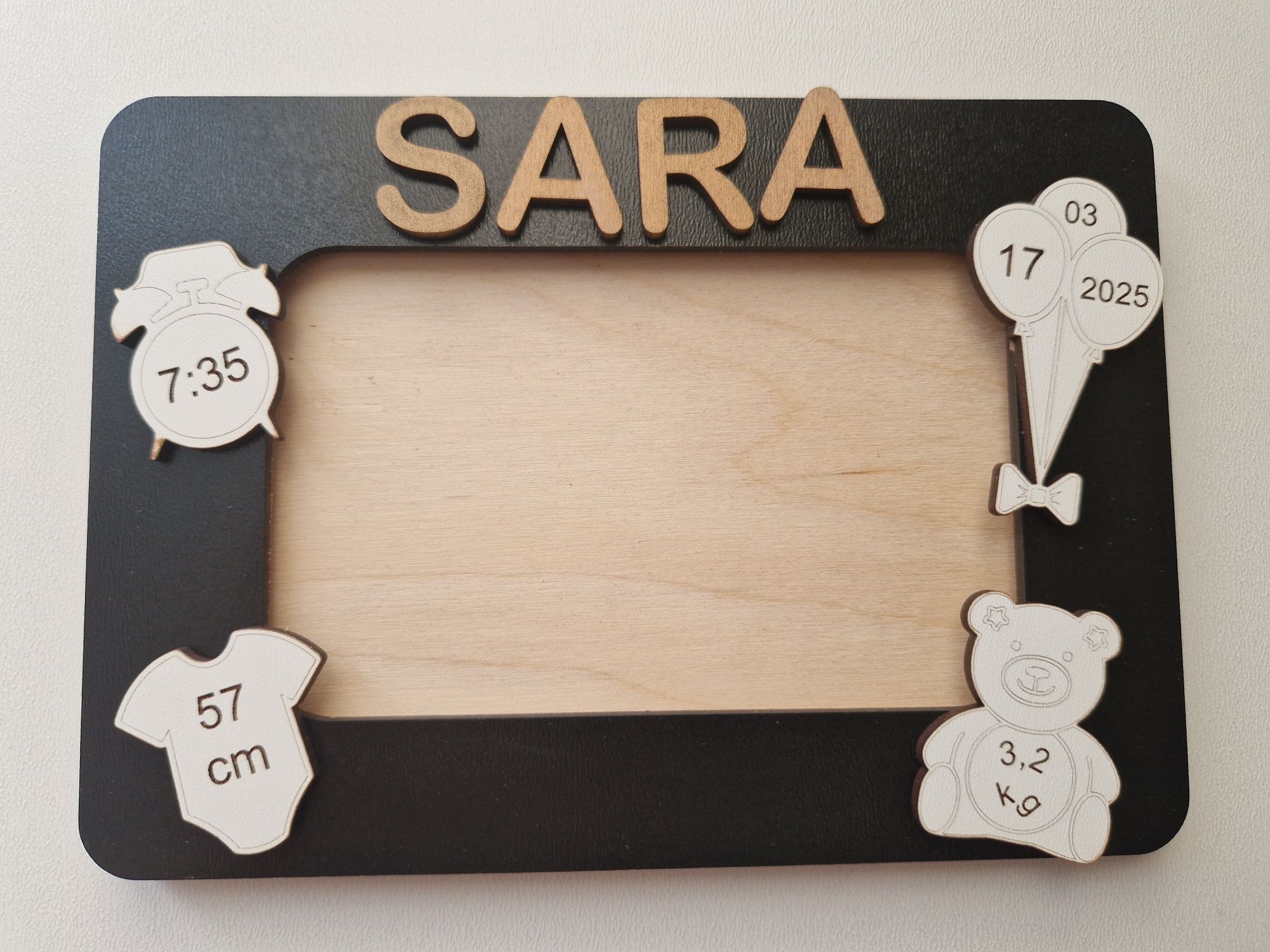 Ramka personalizowana 3D metryczka Dowolny napis