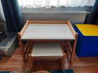 Biurko regulowana wys + stołek FLISAT IKEA