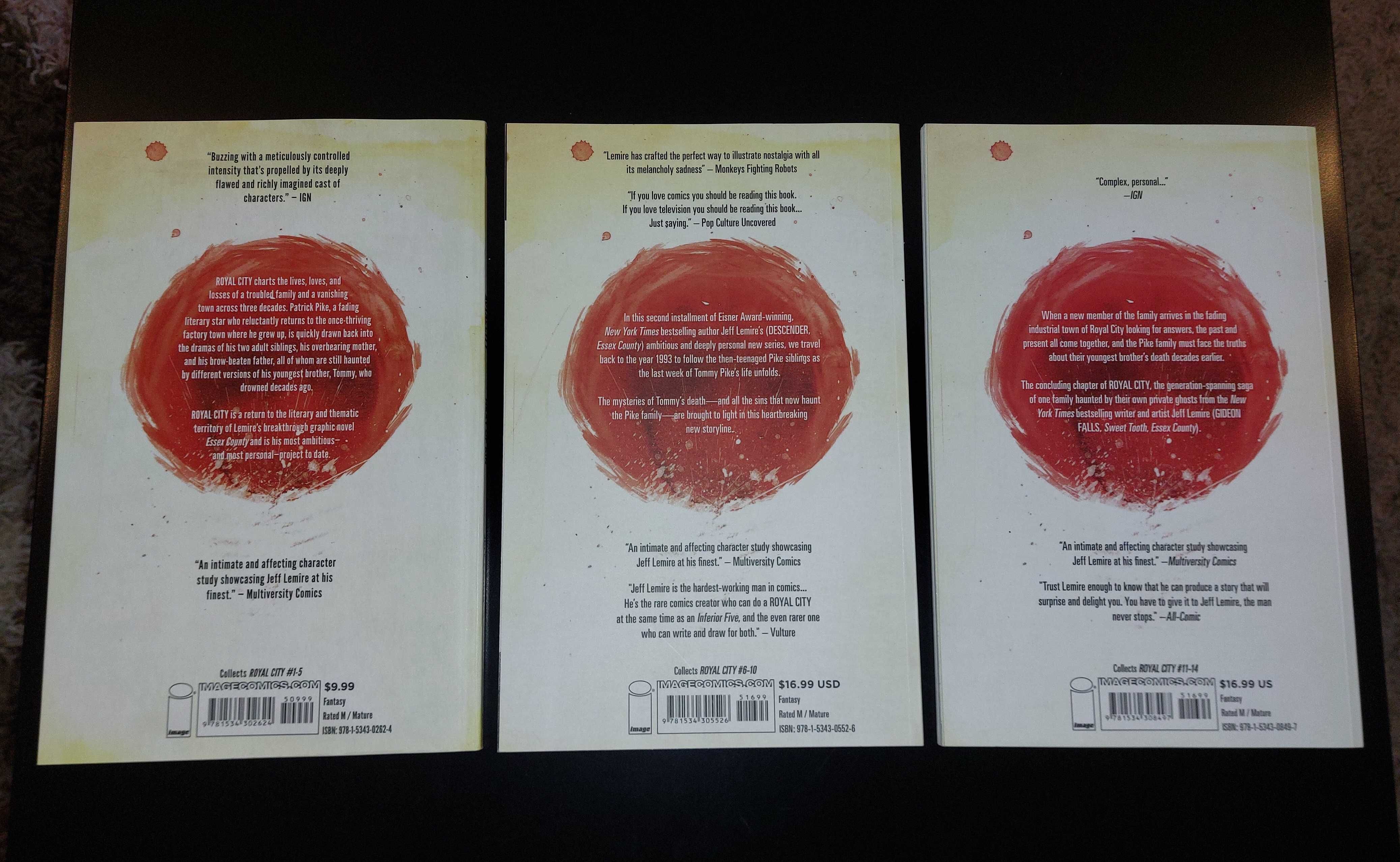 Jeff Lemire - Royal City Vol 1-3 komiks po angielsku / English