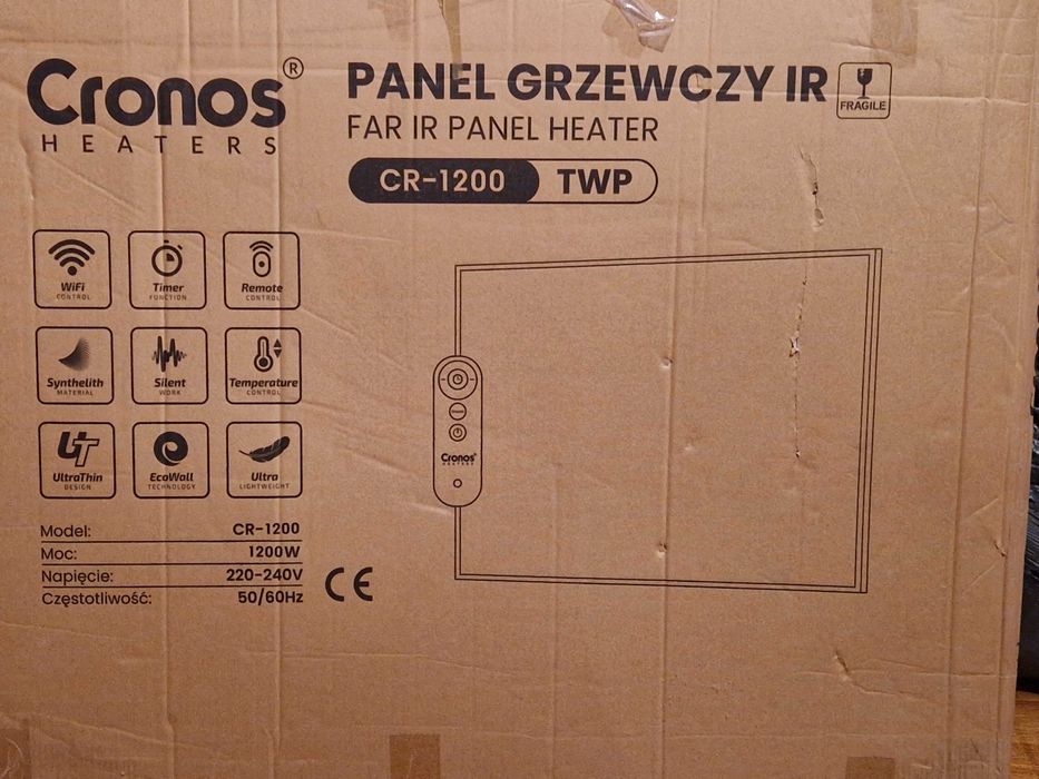 Grzejnik promiennik podczerwieni Cronos (do 35m2) 1200W WiFi + pilot