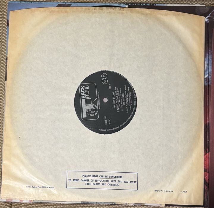 Jimi Hendrix – The Cry of Love британський вініл 1971 року