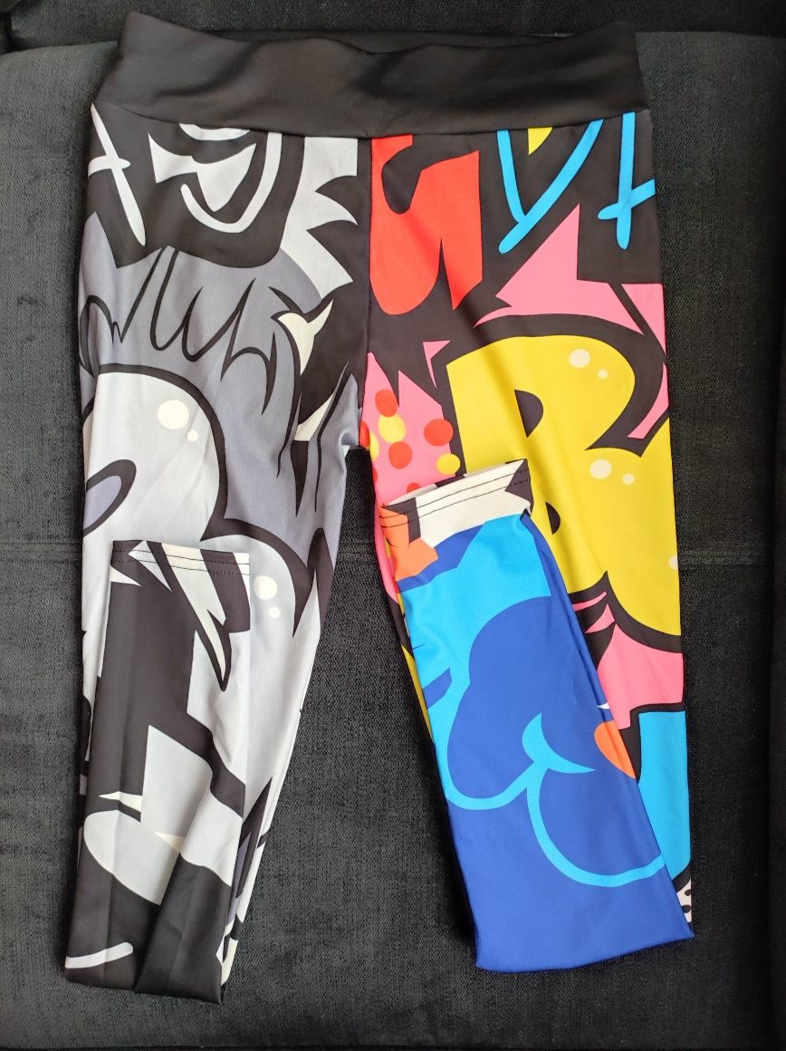 Sportowe, jasne legginsy