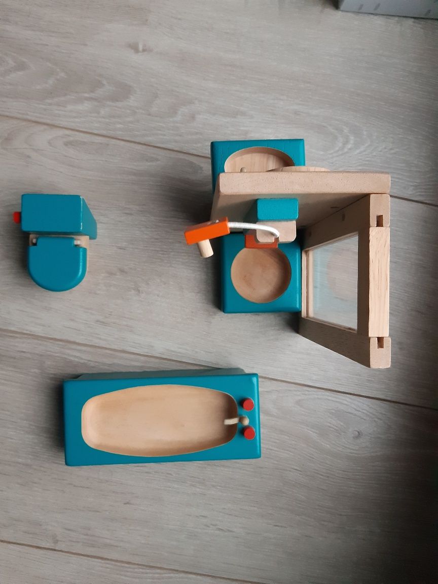 Plan Toys łazienka mebelki drewniane dla lalek