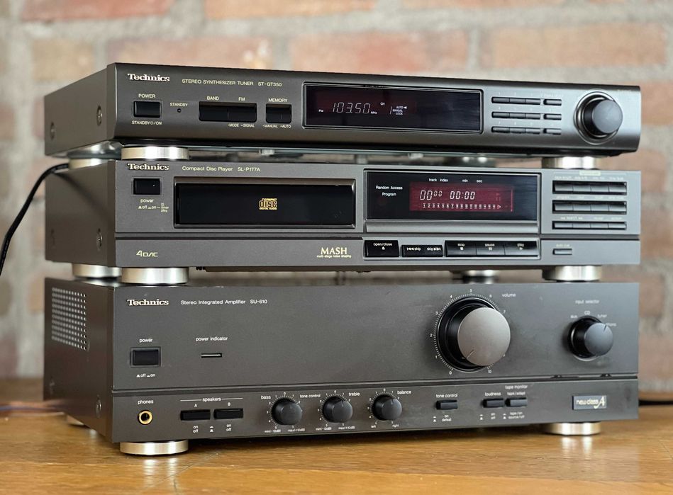 Wieża Technics zestaw stereo SU-610 + SL-P177A + ST-GT350 – komplet