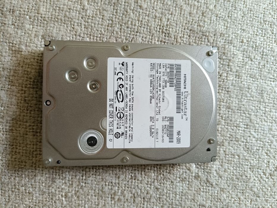 Dysk Hitachi Ultrastar 500GB SATA 3.5" 7200RPM 16MB cache