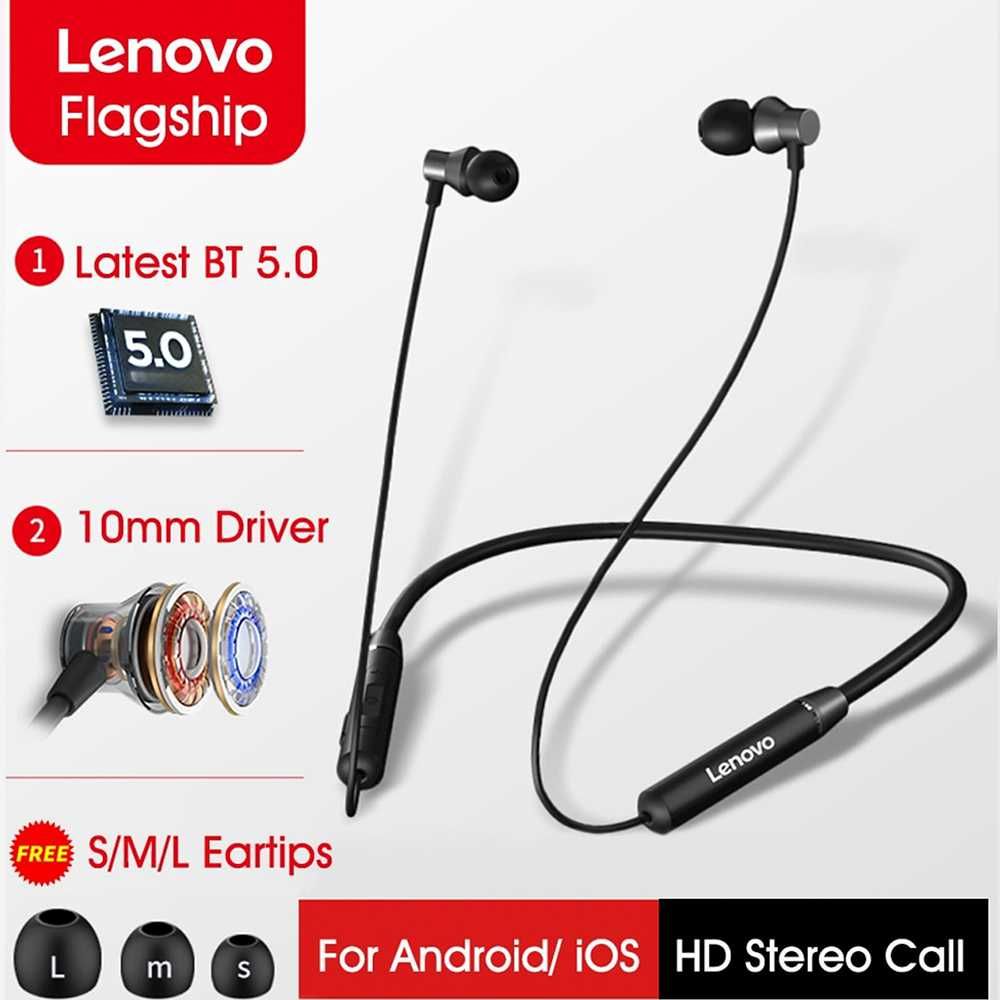 Бездротові навушники гарнітура Lenovo HE05 IPX5 BT 5.0 (Original)